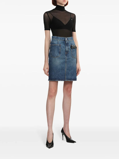 Logo-Appliqué Mesh Top
