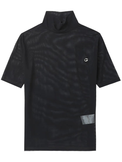 Logo-Appliqué Mesh Top