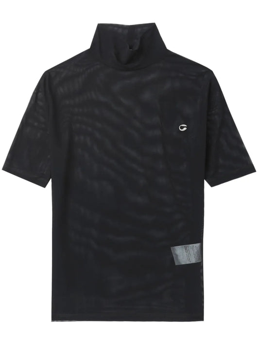 Logo-Appliqué Mesh Top