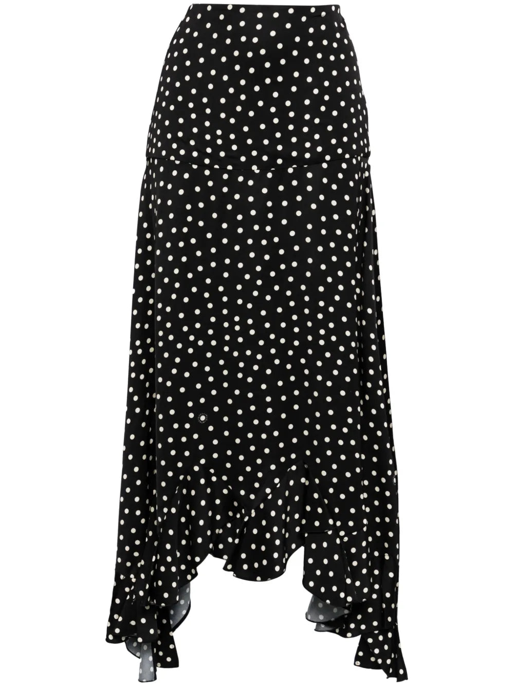Asymmetric Polka-Dot Maxi Skirt