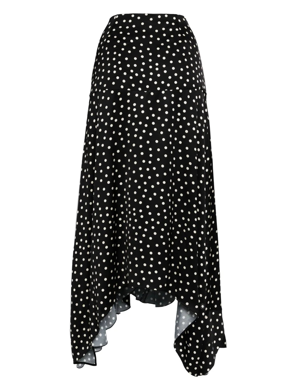 Asymmetric Polka-Dot Maxi Skirt