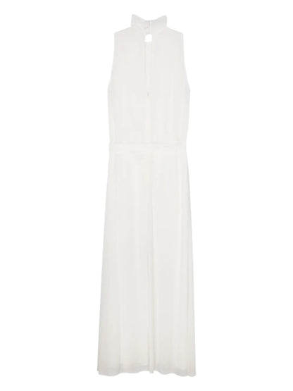 Pleat-Detail Sleeveless Maxi Dress