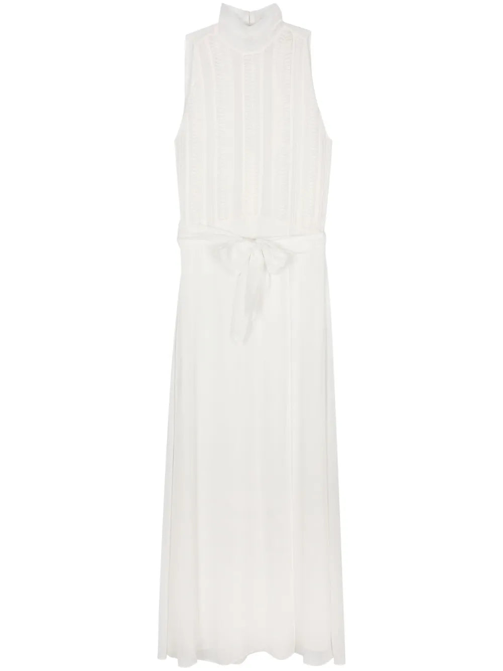 Pleat-Detail Sleeveless Maxi Dress
