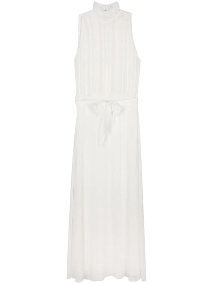 Pleat-Detail Sleeveless Maxi Dress