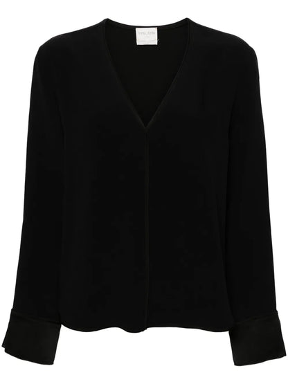 V-Neck Crepe Blouse