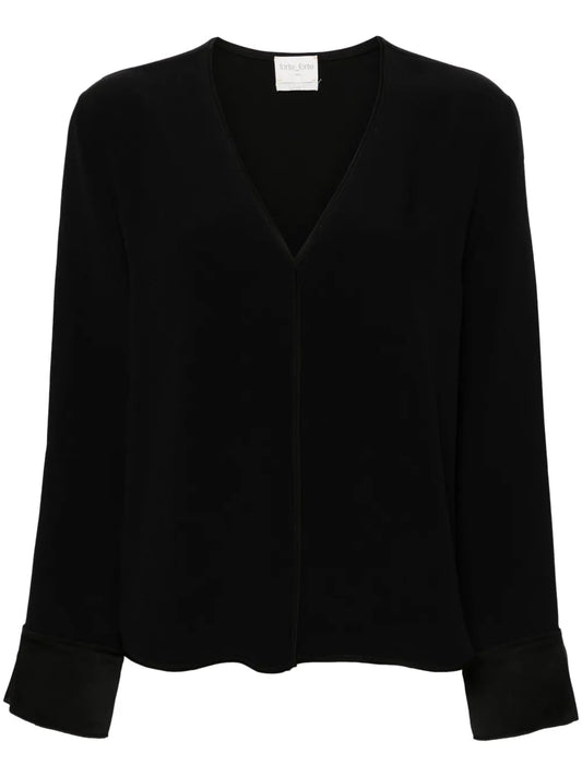 V-Neck Crepe Blouse