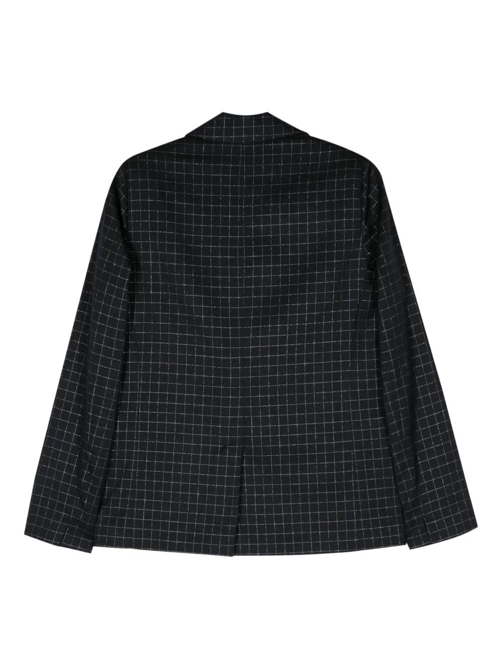 Grid-Pattern Single-Breasted Blazer