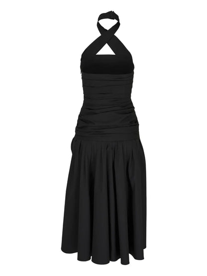 Gathered Halterneck Dress