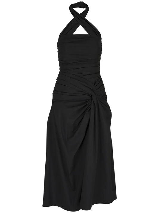 Gathered Halterneck Dress