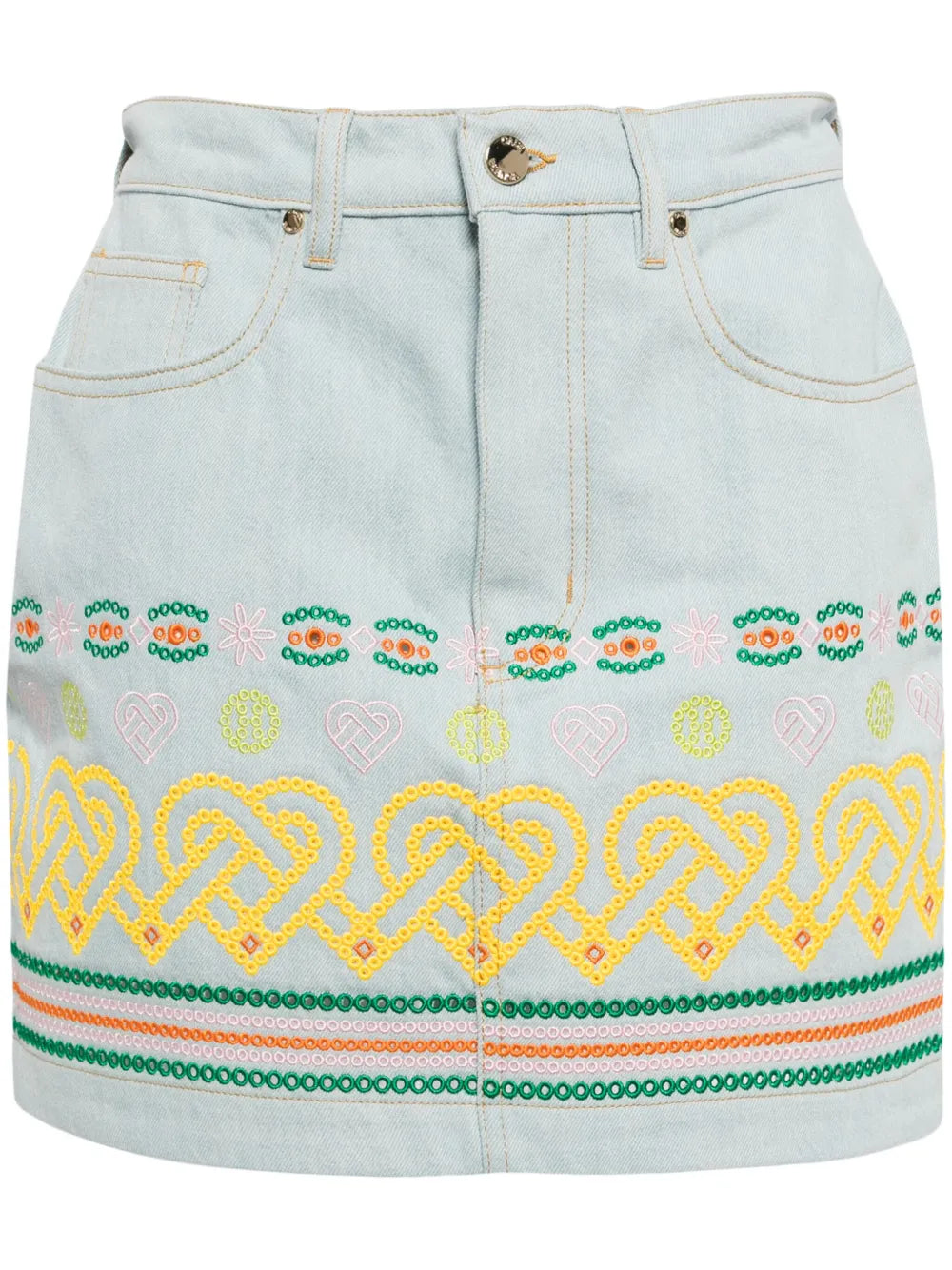 Embroidered Cotton Mini Skirt