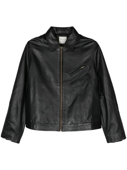 Zip-Up Leather Jacket