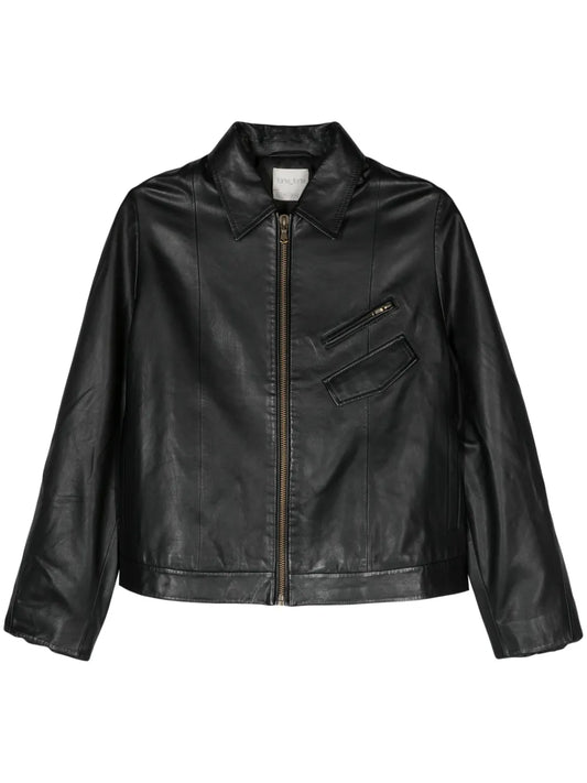 Zip-Up Leather Jacket