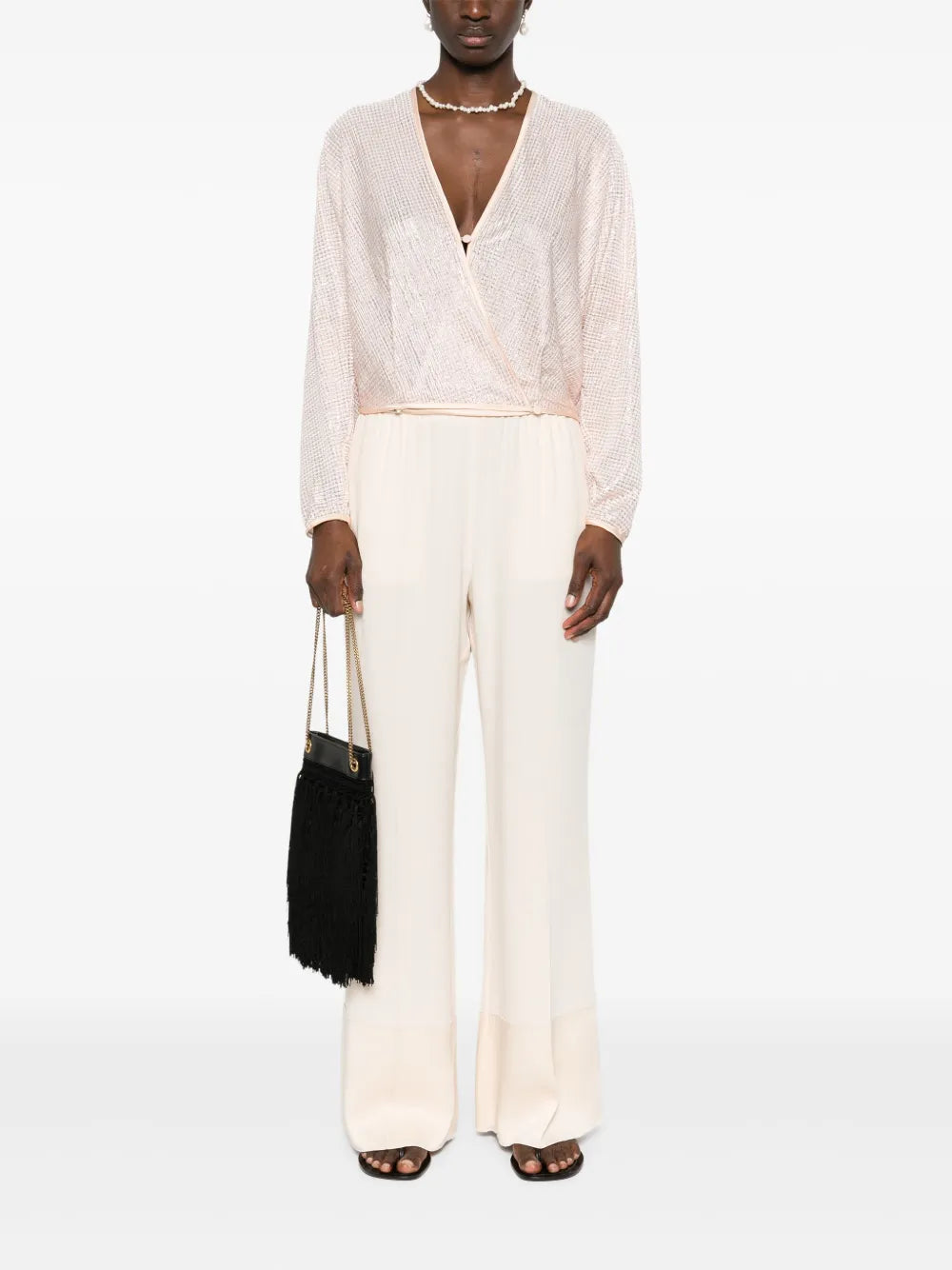 Crepe Straight Trousers