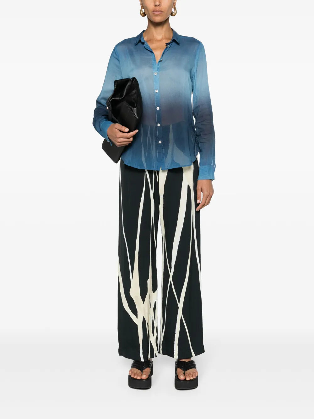 Ombré-Effect Cotton-Blend Shirt