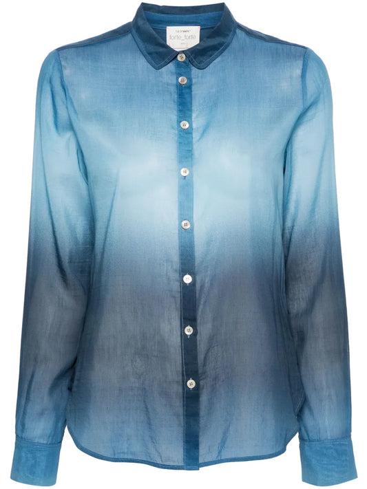 Ombré-Effect Cotton-Blend Shirt