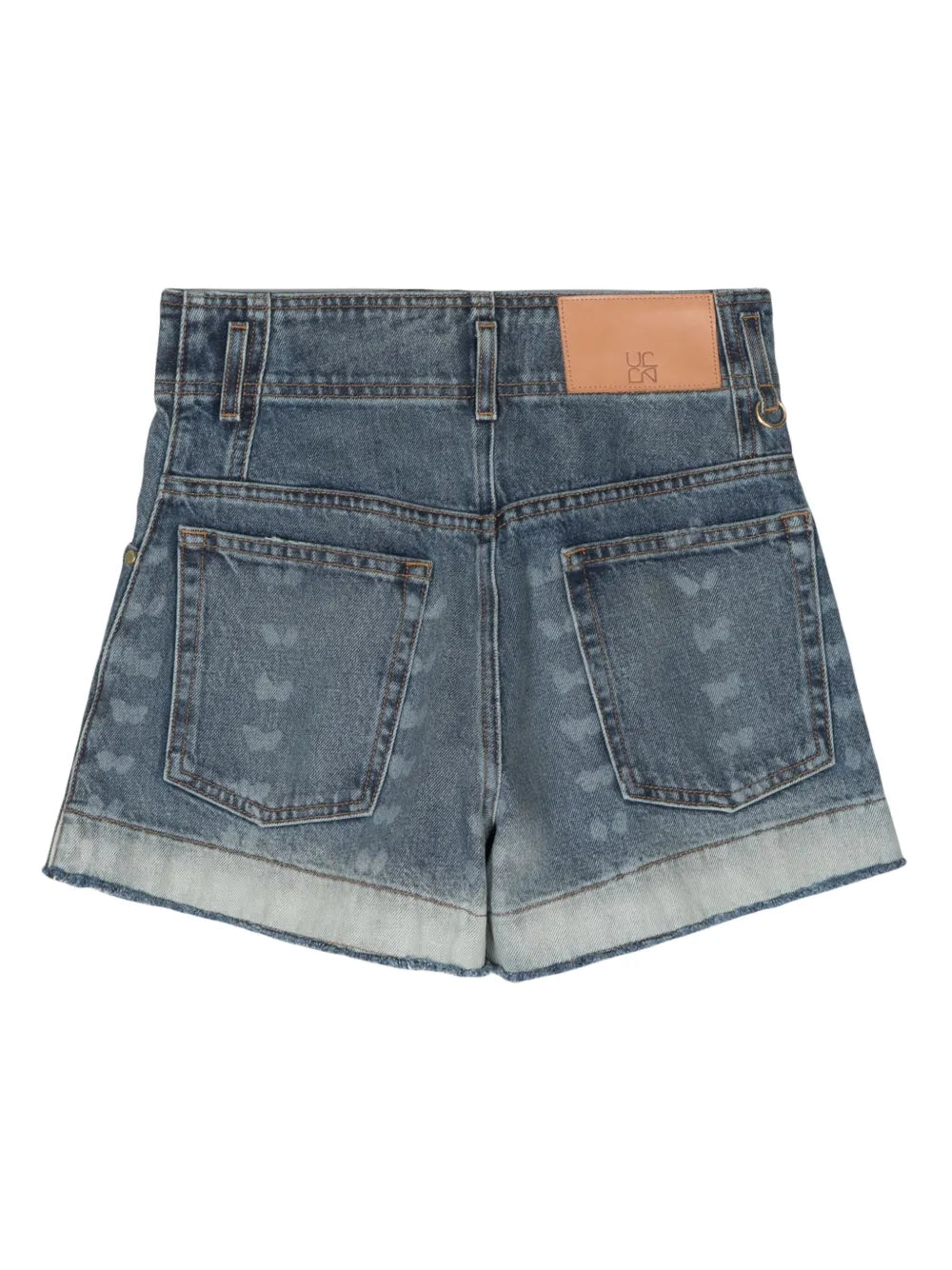 Butterfly-Print Denim Shorts