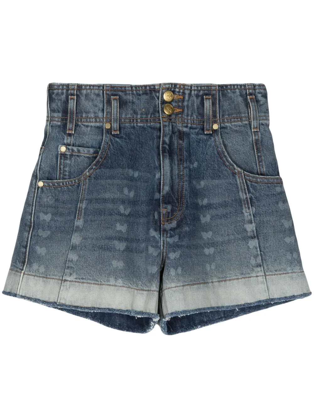 Butterfly-Print Denim Shorts