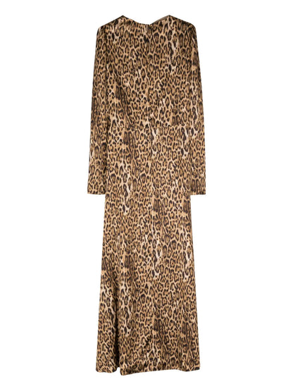 Lala Leopard-Print Draped Dress