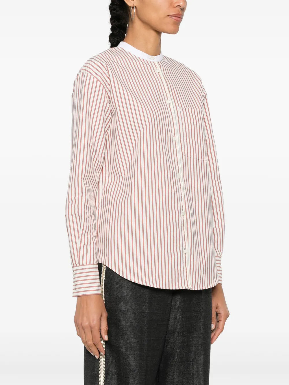 Striped Button-Up Shirt