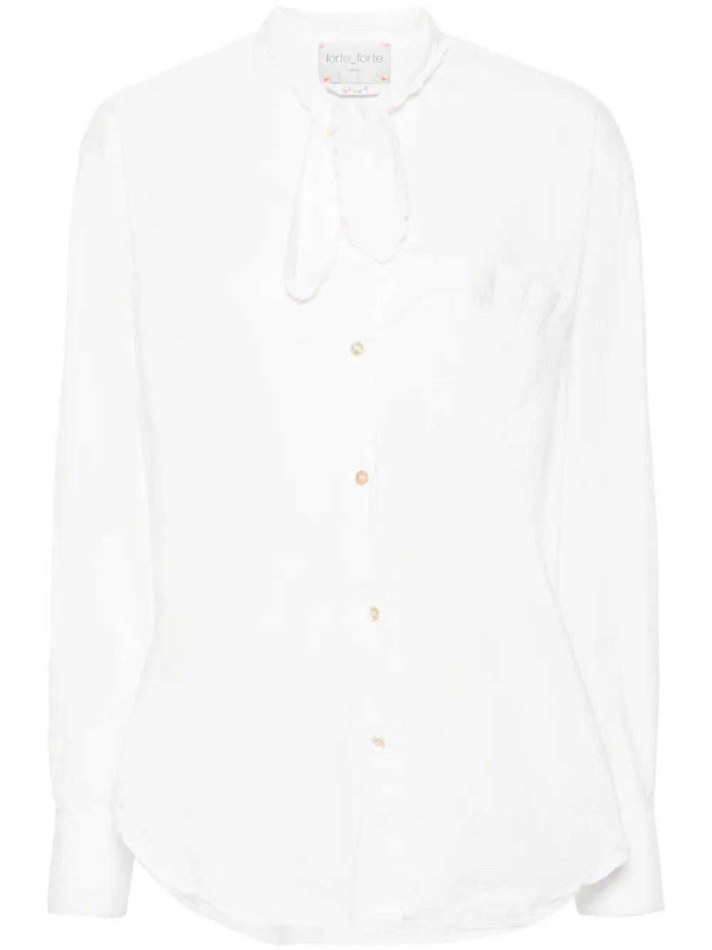 Pussy-Bow Cotton Shirt