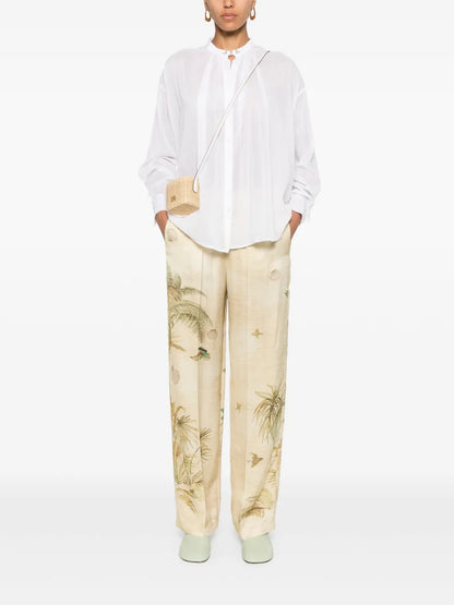 Crystal-Embellished Semi-Sheer Shirt