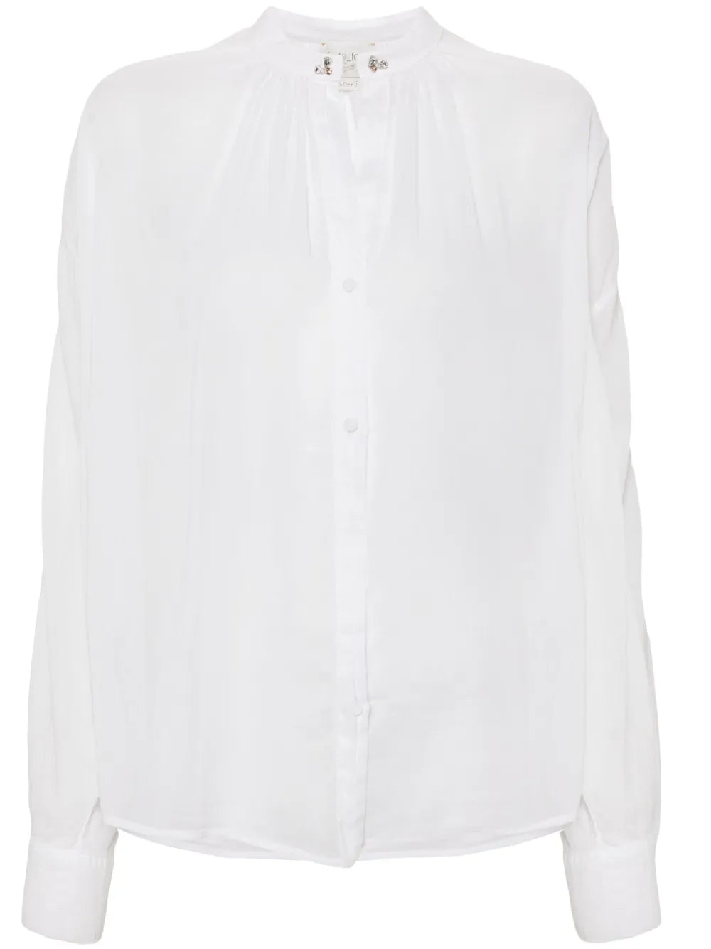Crystal-Embellished Semi-Sheer Shirt