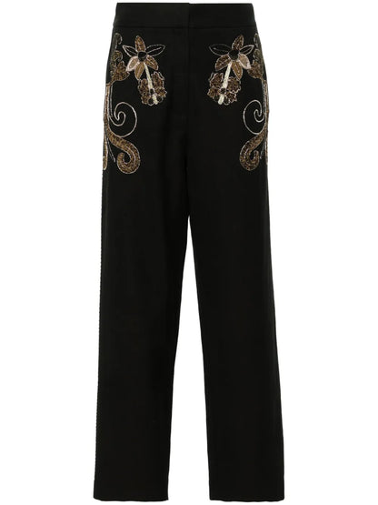 Beaded Tapered Trousers