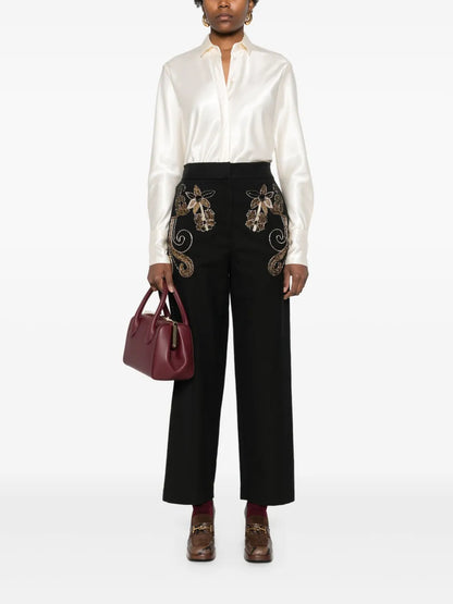Beaded Tapered Trousers