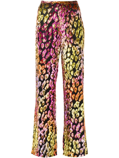 Leopard Metallic Wide Trousers