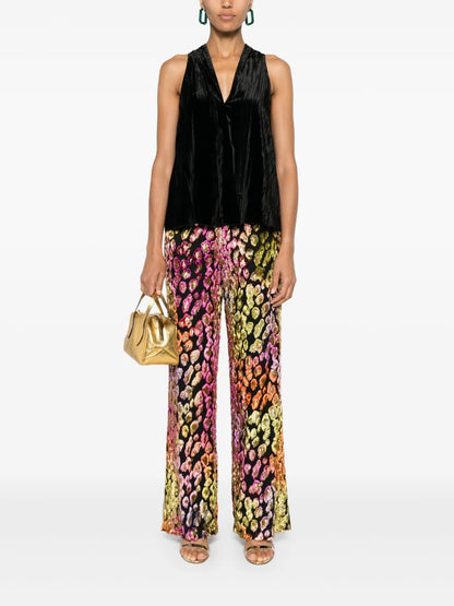 Leopard Metallic Wide Trousers