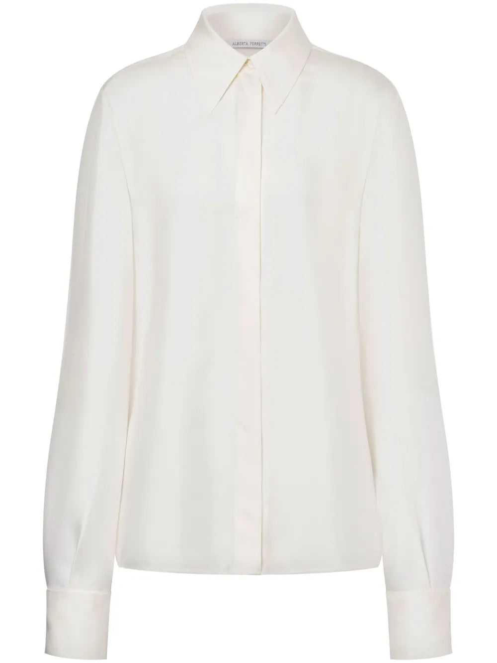 Pointed-Collar Silk Shirt