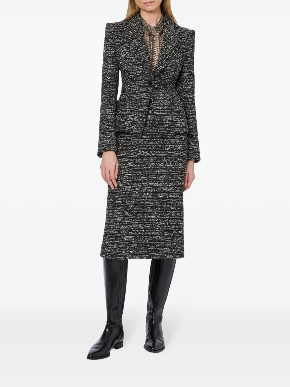 Single-Breasted Tweed Blazer
