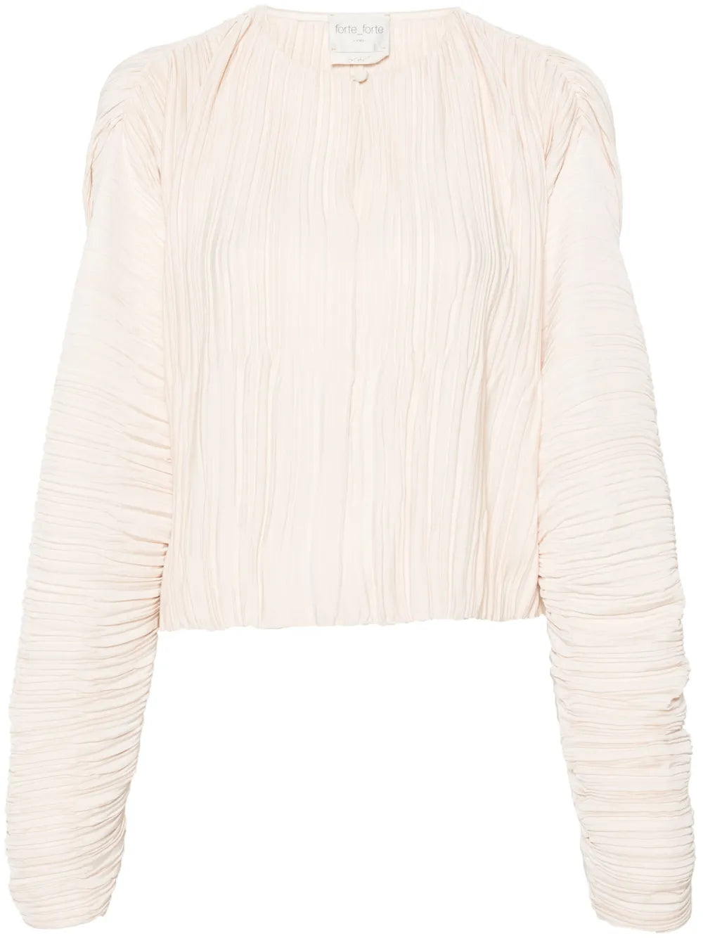 Long-Sleeve Pleated Blouse
