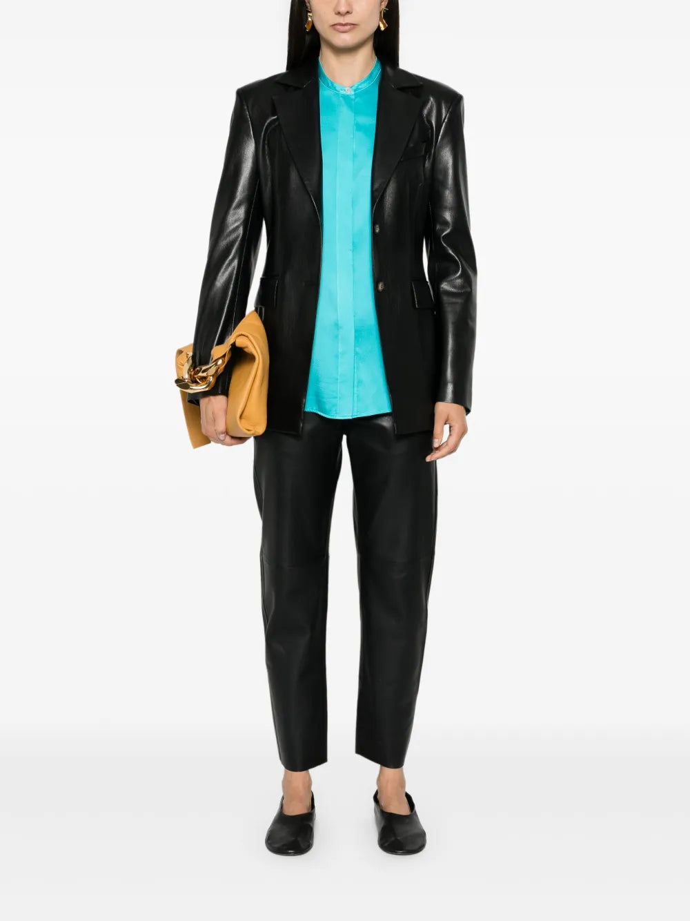 Leather Tapered Trousers