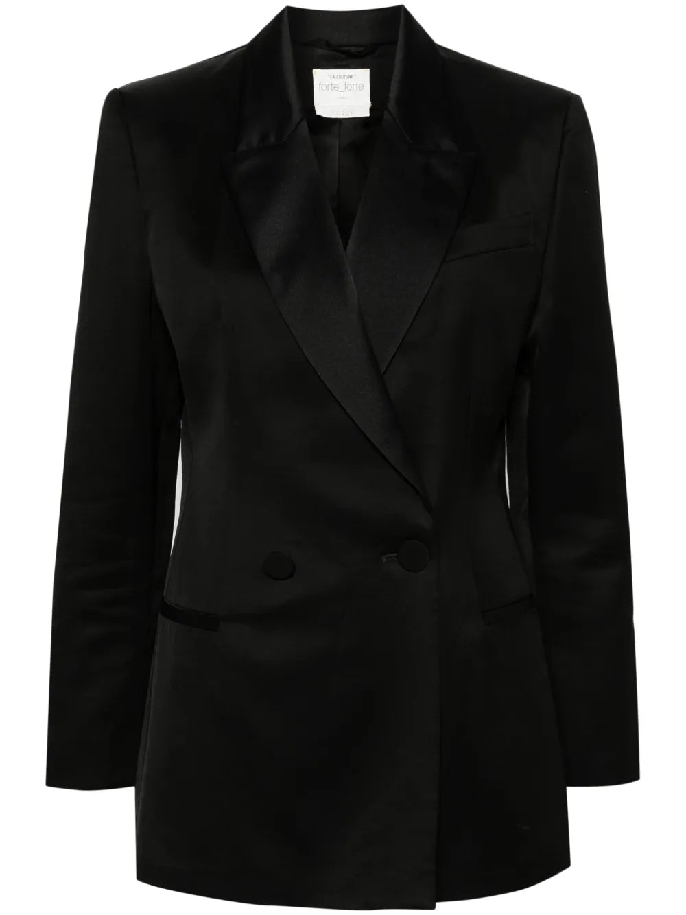 Double-Breasted Satin Blazer