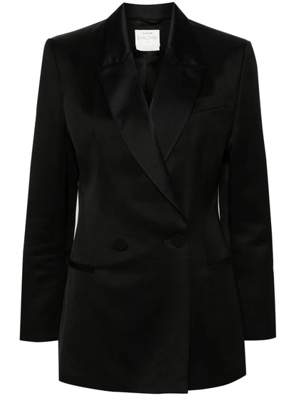 Double-Breasted Satin Blazer