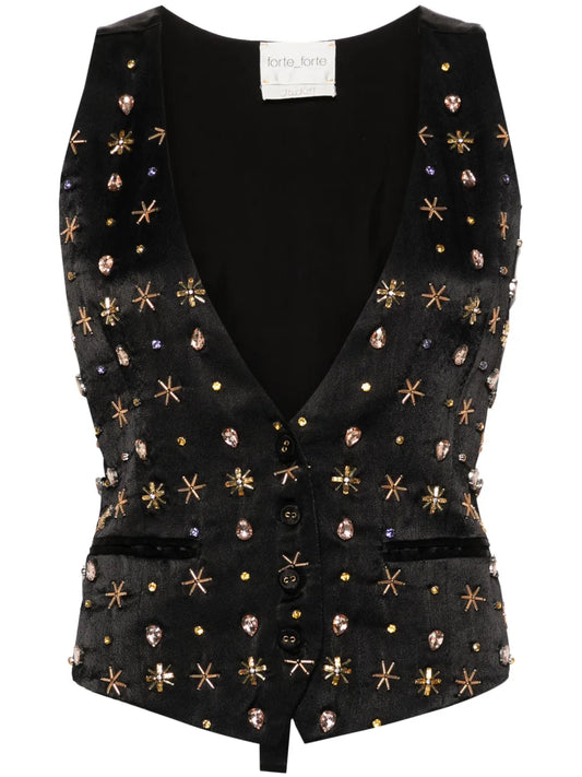 Bead-Embellished Adjustable Vest