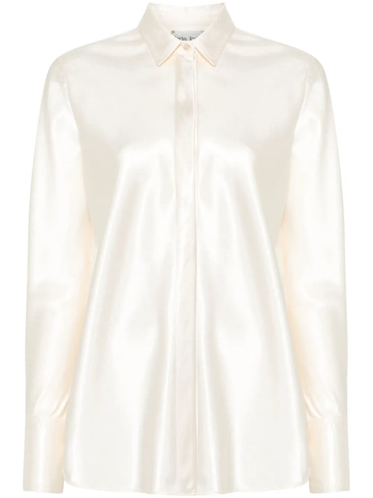 Long-Sleeve Satin Shirt