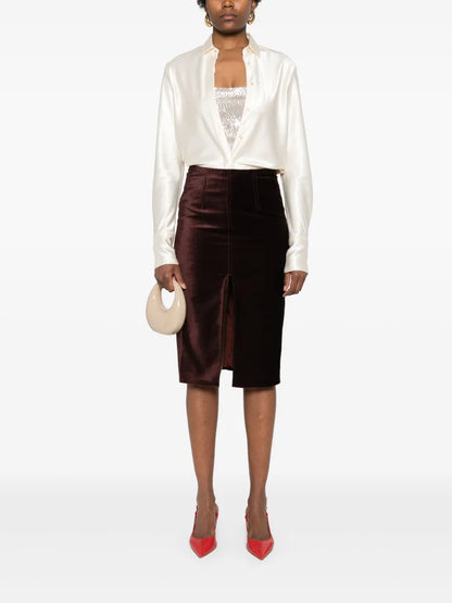 Long-Sleeve Satin Shirt