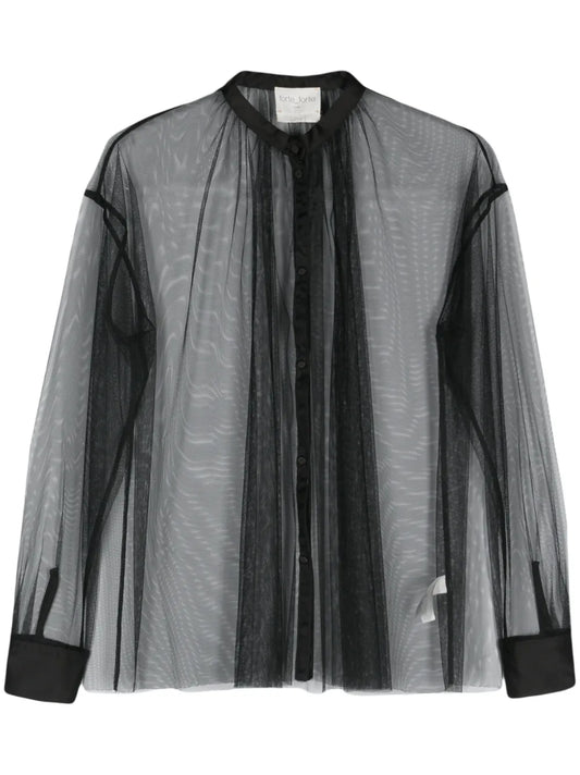 Raw-Cut Mesh Shirt