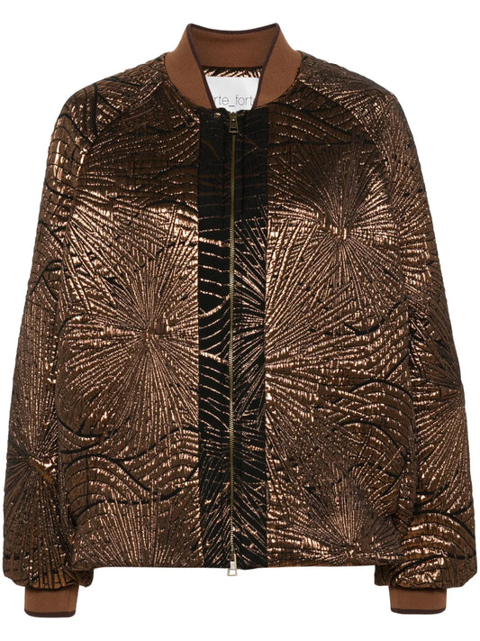 Laminated-Finish Bomber Jacket