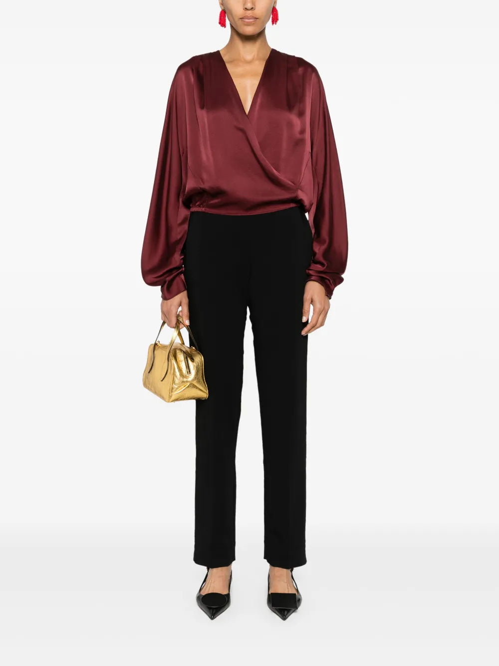 High-Rise Tapered-Leg Trousers