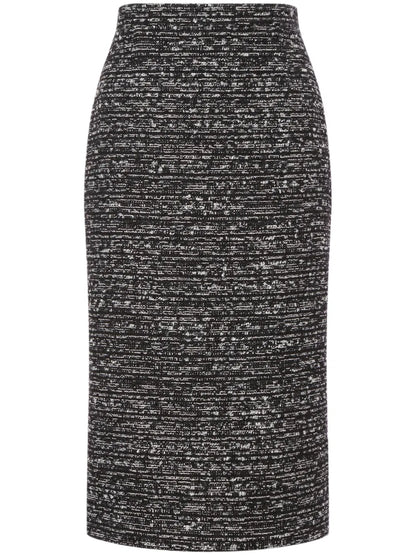 High-Waist Tweed Pencil Skirt