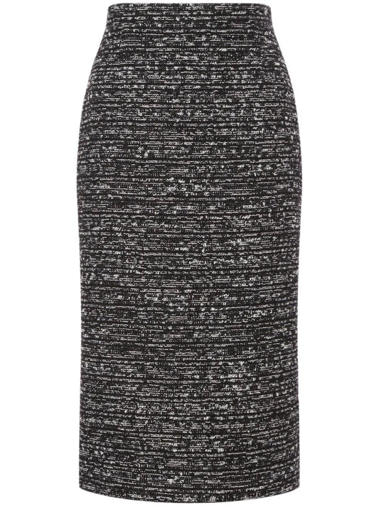 High-Waist Tweed Pencil Skirt