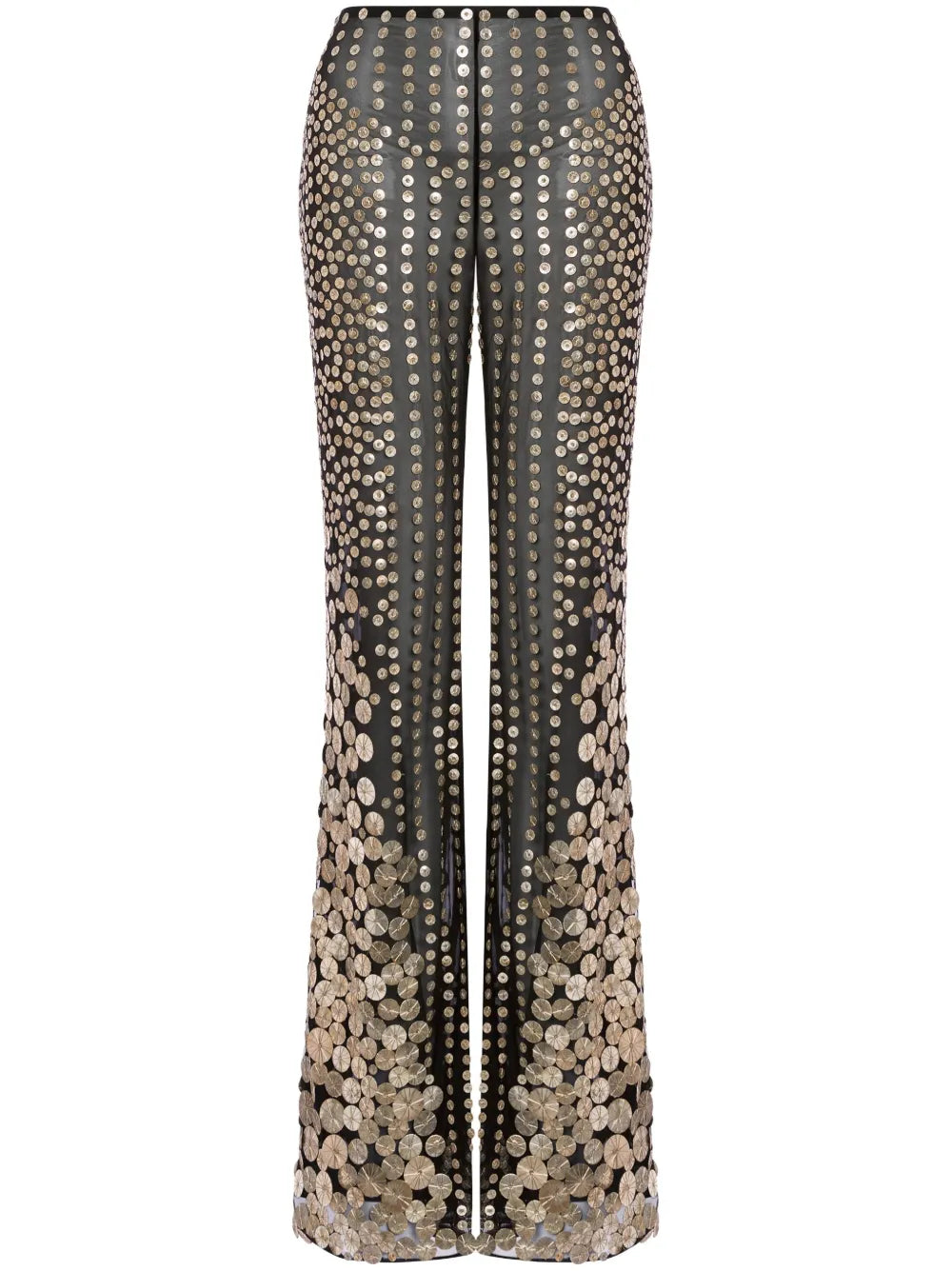 Sequin-Embellished Flared Trousers