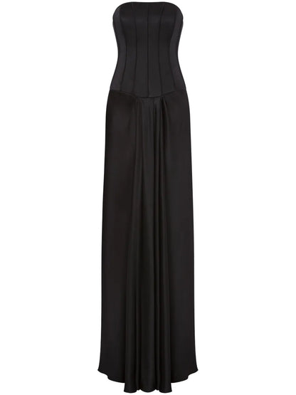 Corset-Style Satin Gown