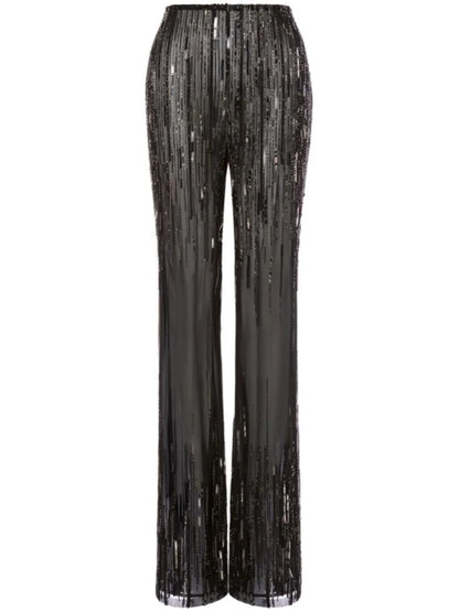Sequin-Embellished Trousers