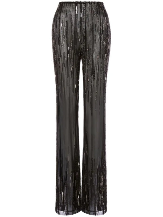 Sequin-Embellished Trousers