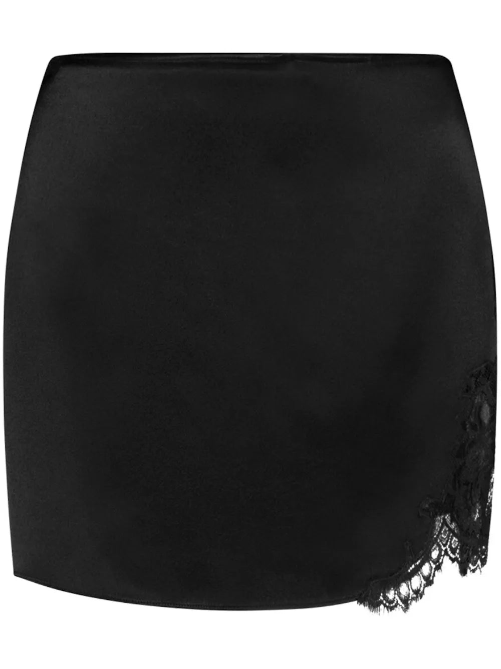 Lace-Detail Wrap Mini Skirt