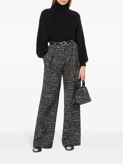 Wide-Leg Tweed Trousers